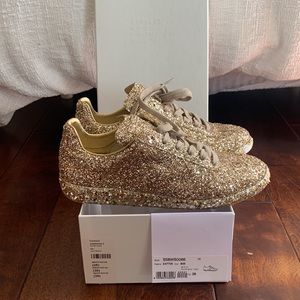 Maison Margiela limited edition gold glitter sneakers